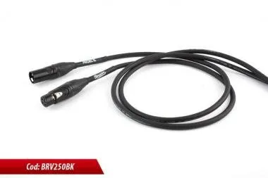 PROEL BRV250LU5BK Mikrofonkábel, 5 m fekete, XLR 3P csatlakozók, rugalmas PVC bevonat