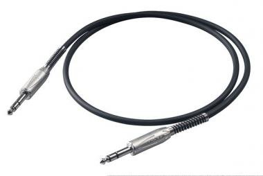 Proel IM kabel 1 m černý, 2x 6,3 mm S5CPRO stereo jack konektory