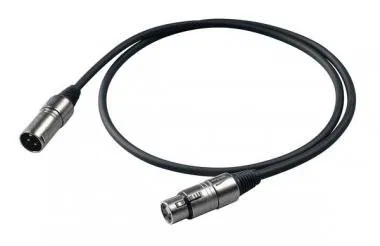 PROEL BULK250LU2 Mikrofonkábel, 2 m fekete, XLR 3FVPRO és XLR 3MVPRO, HPC225 kábel törésgátlóval
