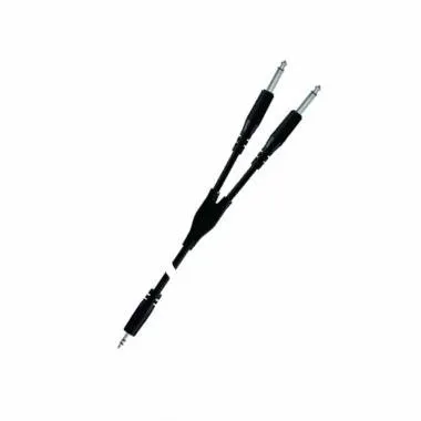 PROEL BULK505LU18 Inzert Y kábel, 1,8 m fekete, 3,5 mm sztereó jack dugó - 2 x 6,3 mono jack dugó, ö