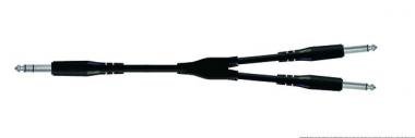 PROEL Y kabel 3 m, 6,3 mm stereo jack - 2 x 6,3 mm mono jack, černý