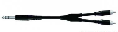 PROEL Y kabel, 3 m, 6,3 mm stereo jack - 2 x RCA, odolný