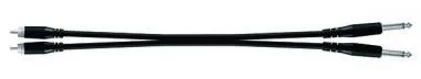PROEL BULK555LU3 Hangszerkábel, 3 m fekete, 2x 6,3 mm mono jack dugó - 2 x RCA dugó, öntött