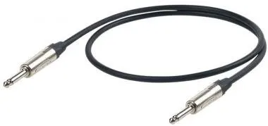 PROEL ESO100LU5 Hangszerkábel 5m fekete, Neutrik 2x 6,3mm NP2Xmono jack dugó, HPC110 kábel törésgátl