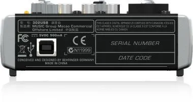 Behringer 302USB keverő, analóg, 5 bemenet, mikrofon-előerősítő, USB