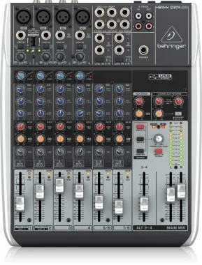 Behringer Q1204USB keverő, analóg, 12 bemenet, 2/2-bus, mikrofon-előerősítő, kompresszor, EQ, USB