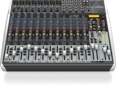Behringer QX2222USB keverő, analóg, 22 bemenet, 2/2-bus, mikrofon-előerősítő, kompresszor, EQ, USB