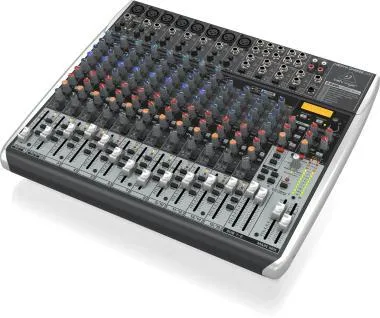 Behringer QX2222USB keverő, analóg, 22 bemenet, 2/2-bus, mikrofon-előerősítő, kompresszor, EQ, USB