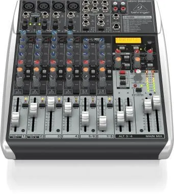 Behringer QX1204USB keverő, analóg, 12 bemenet, 2/2-bus, mikrofon-előerősítő, kompresszor, EQ, USB