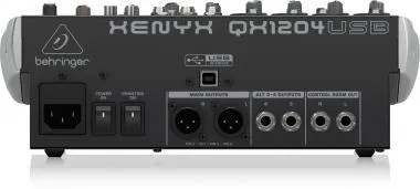 Behringer QX1204USB keverő, analóg, 12 bemenet, 2/2-bus, mikrofon-előerősítő, kompresszor, EQ, USB