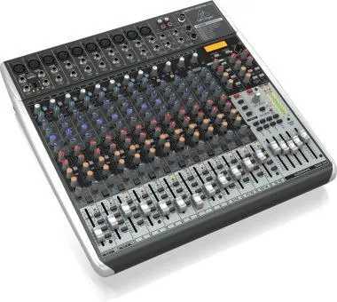 Behringer QX2442USB keverő, analóg, 24 bemenet, 4/2-bus, mikrofon-előerősítő, kompresszor, EQ, USB