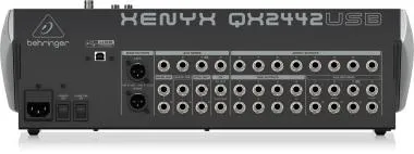 Behringer QX2442USB keverő, analóg, 24 bemenet, 4/2-bus, mikrofon-előerősítő, kompresszor, EQ, USB
