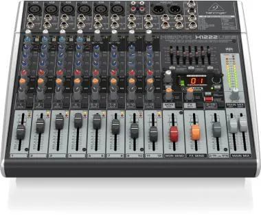 Behringer X1222USB keverő, analóg, 16 bemenet, 2/2-bus, mikrofon-előerősítő, kompresszor, EQ, USB