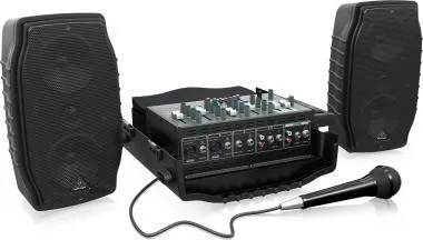 Behringer PPA200 mobil hangrendszer, 200W, 5 csatorna, keverő, MP3-lejátszó, XM1800S mikrofon