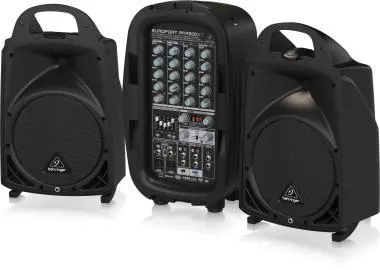 Behringer PPA500BT mobil hangrendszer, 500W, 6 csatorna, keverő, MP3-lejátszó, XM1800S mikrofon, Bluetooth