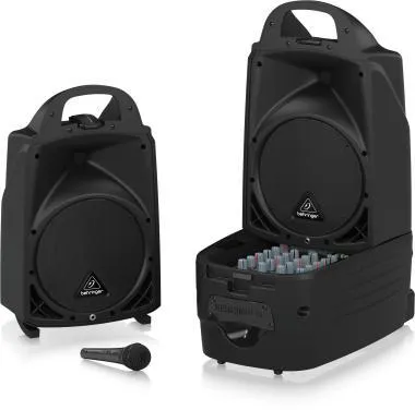 Behringer PPA500BT mobil hangrendszer, 500W, 6 csatorna, keverő, MP3-lejátszó, XM1800S mikrofon, Bluetooth