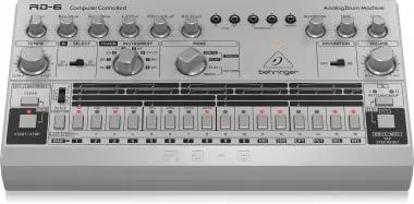 Behringer RD-6-SR dobgép, analóg, 8 dobhanggal, 16-step sequencer, distortion effekt