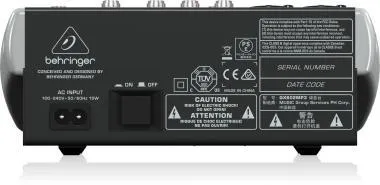 Behringer QX602MP3 keverő, analóg, 12 bemenet, 2-bus, mikrofon-előerősítő, kompresszor, MP3, FX
