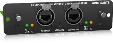 Behringer WING-DANTE kiegészítő, WING bővítőkártya 64x64 csatornás Audinate Dante AoIP hálózathoz