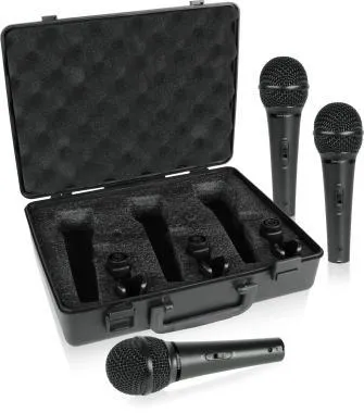 Behringer XM1800S mikrofon szett, 3 darab, dinamikus, kardioid, vokál és hangszer