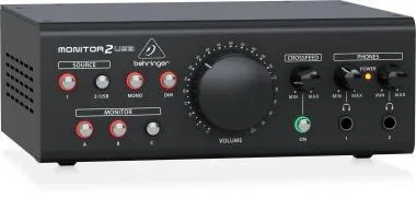 Behringer MONITOR2USB hangszóró- és fejhallgató-monitorozó vezérlő VCA-vezérléssel és USB audiointerfésszel