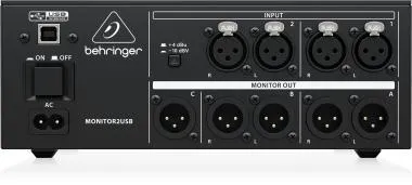 Behringer MONITOR2USB hangszóró- és fejhallgató-monitorozó vezérlő VCA-vezérléssel és USB audiointerfésszel