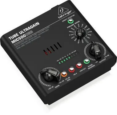 Behringer MIC500USB audiophile vákuumcsöves előerősítő, modellező technológiával, USB/Audio interfésszel