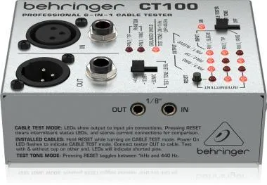 Behringer CT100 kiegészítő, kábeltesztelő, 6 az 1-ben, professzionális
