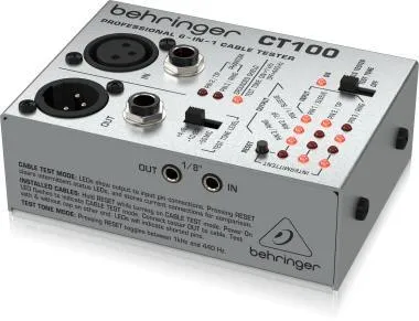 Behringer CT100 kiegészítő, kábeltesztelő, 6 az 1-ben, professzionális