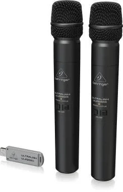 Behringer ULM202USB vezeték nélküli mikrofon rendszer, 2 kézi adó, USB-vevőegység, 2,4 GHz