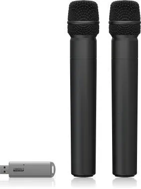 Behringer ULM202USB vezeték nélküli mikrofon rendszer, 2 kézi adó, USB-vevőegység, 2,4 GHz