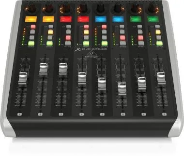 Behringer X-TOUCH EXTENDER kiegészítő, 8 érintésérzékeny aktív fader, USB Hub és Ethernet/USB interfészekkel