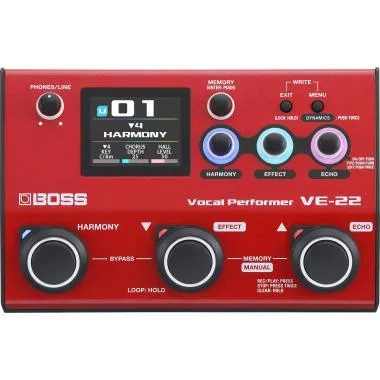 BOSS VE-22 ének effekt processzor, LCD kijelző, 99 memória, beépített looper