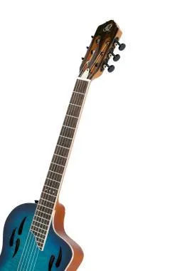 Ortega RTPDLX-FMA elektro-klasszikus gitár Flamed Maple Blue szín + tok