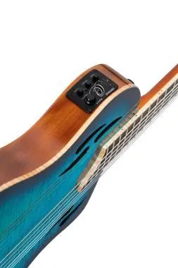 Ortega RTPDLX-FMA elektro-klasszikus gitár Flamed Maple Blue szín + tok