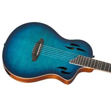 Ortega RTPDLX-FMA elektro-klasszikus gitár Flamed Maple Blue szín + tok