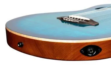 Ortega RTPDLX-FMA elektro-klasszikus gitár Flamed Maple Blue szín + tok