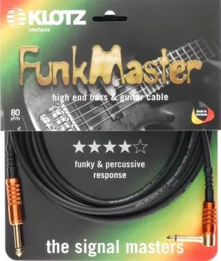 Klotz FunkMaster csúcskategóriás gitár- és basszusgitár kábel - 9m