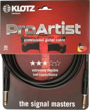 Klotz PRO ARTIST pro gitárkábel fém csatlakozóval és aranyozott érintkezőkkel - Klotz - 1,5m