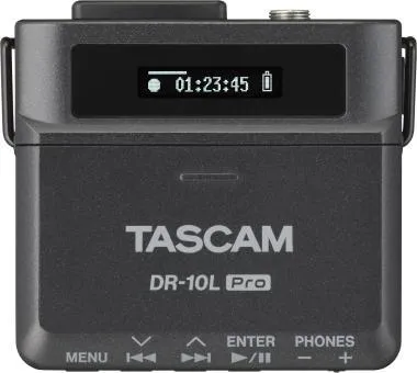 Tascam TM-DR10LPRO Tascam DR-10L Pro, 32bit float rögzítő, tartozék csíptetős mikrofonnal, SDXC rögzítés, opcionális BT