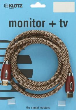 Klotz HDMI kabel, vysokorychlostní Ethernet, nylonový opletení - 1m