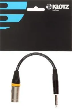 Klotz XLR 3p papa - TRS 6,35 mm / Klotz XLR adapter - 0,2m