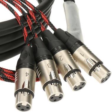 Klotz digitální skupinový kabel - AES/EBU 4 x XLR 3p samice - 4 x XLR 3p samec - 3m