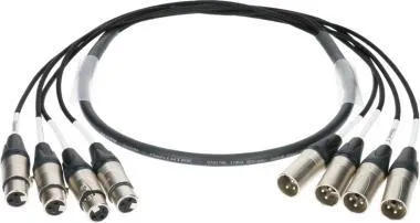 Klotz 4 csatornás digitális csoportkábel - AES/EBU 4 x XLR 3p papa - 4 x XLR 3p mama - 1,5m