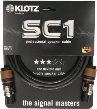 Klotz 2 x 1,5 mm² hangfalkábel PVC speakON 2p mama/mama műanyag burkolattal (NL2FXX) - 1m