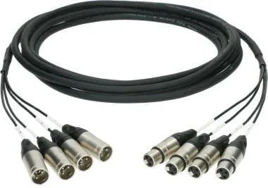 Klotz 4-cs. analóg loom - szimmetrikus 4 x XLR 3p mama - 4 x XLR 3p papa Klotz csatlakozók - 10m