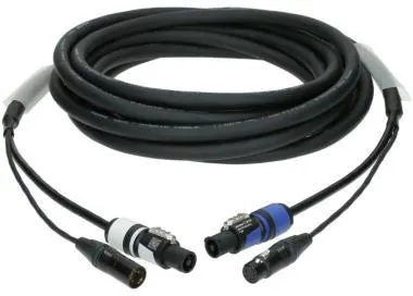 Klotz DMX és táp 3G1.5 hibrid kábel XLR 5p + powerCON - 1m