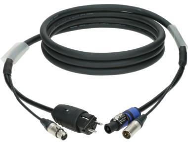 Klotz hybridní kabel 3G2.5, XLR 3p + Schuko => powerCON, 30m