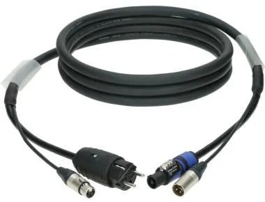 Klotz audio és táp 3G2.5 hibrid kábel XLR 3p + Schuko => powerCON - 30m