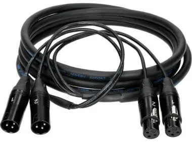 Klotz 2 csatornás univerzális csoportkábel 2 x XLR 3p mama/papa fekete Klotz csatlakozók - 20m